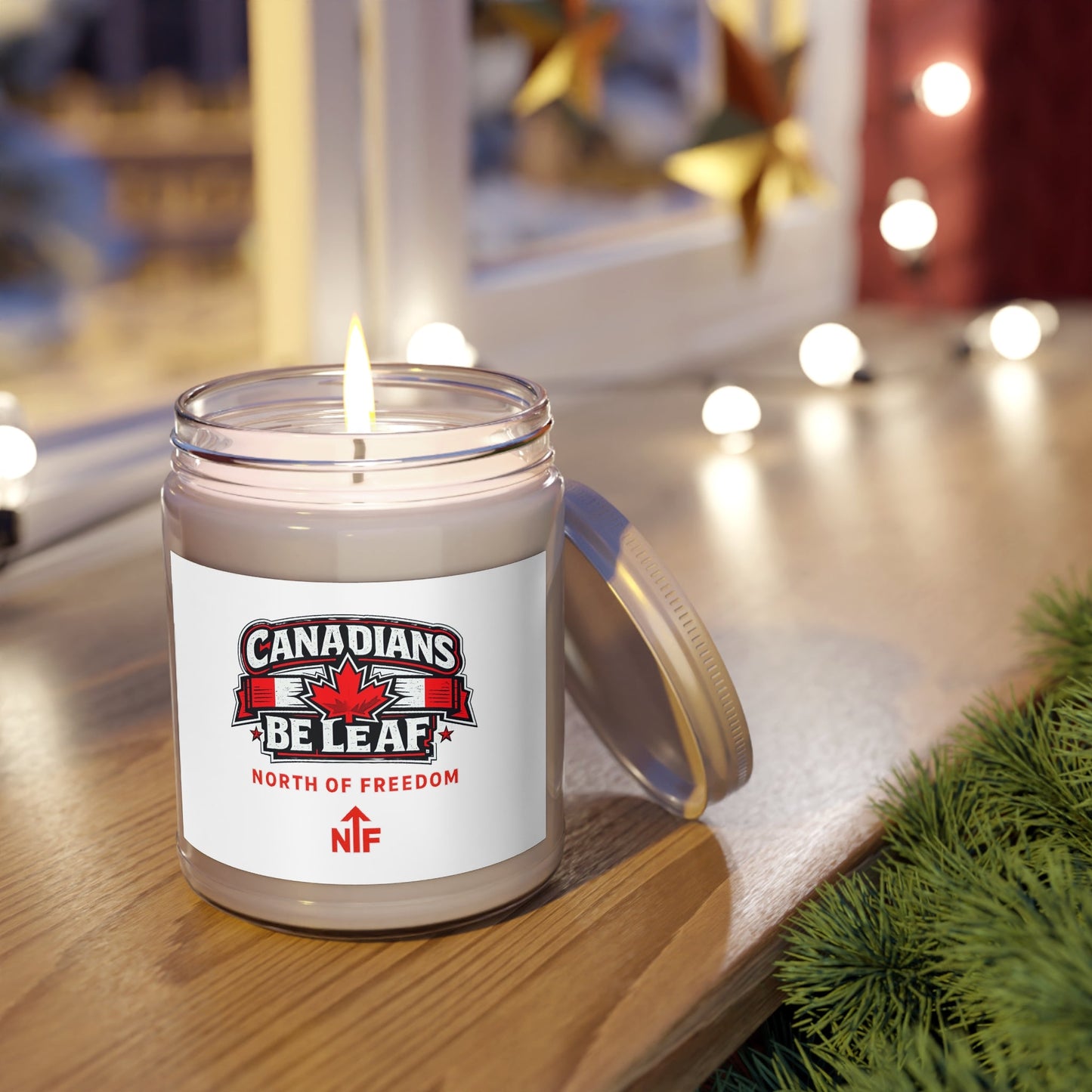 North of Freedom Be Leaf Scented Soy Candles with White Lid, 9oz Printify